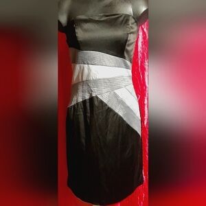 "XOXO" strapless midi cocktail dress